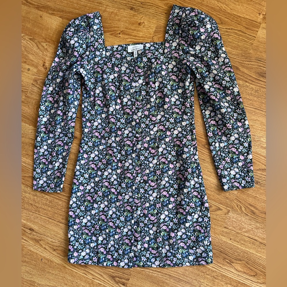 Paris Atelier & Other Stories Blue Floral Mini Dress Size 2